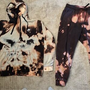 Nike Tie-Dye Joggers - Black and Tan